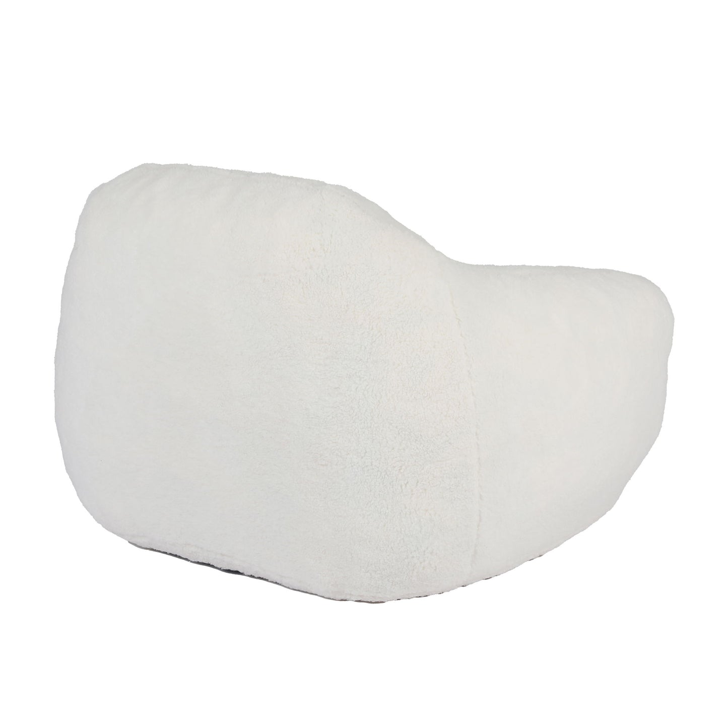 Giant Bean Bag Chair For Adults, Spacious Memory Foam Bean Bag Sofa With Armrests Teddy Fabric, Comfy Seating For Living Room Or Bedroom - Off White