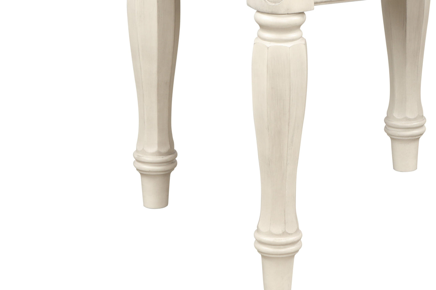 End Table With Storage Drawer - Antique White / Brown