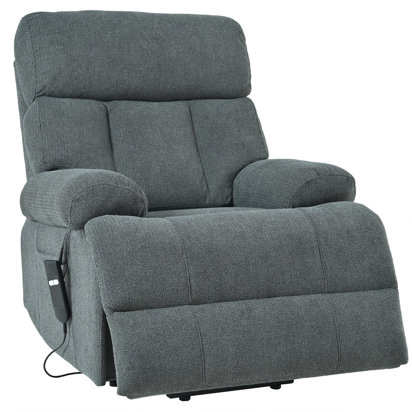 Oversized Power Lift Recliner Chair, Electric Fabric Recliner Chair, Home Theater Seating, Reclining Sofa Chair With Remote Control, Side Pocket, Spacious Seat - Dark Gray