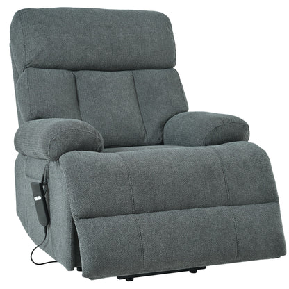 Oversized Power Lift Recliner Chair, Electric Fabric Recliner Chair, Home Theater Seating, Reclining Sofa Chair With Remote Control, Side Pocket, Spacious Seat - Dark Gray