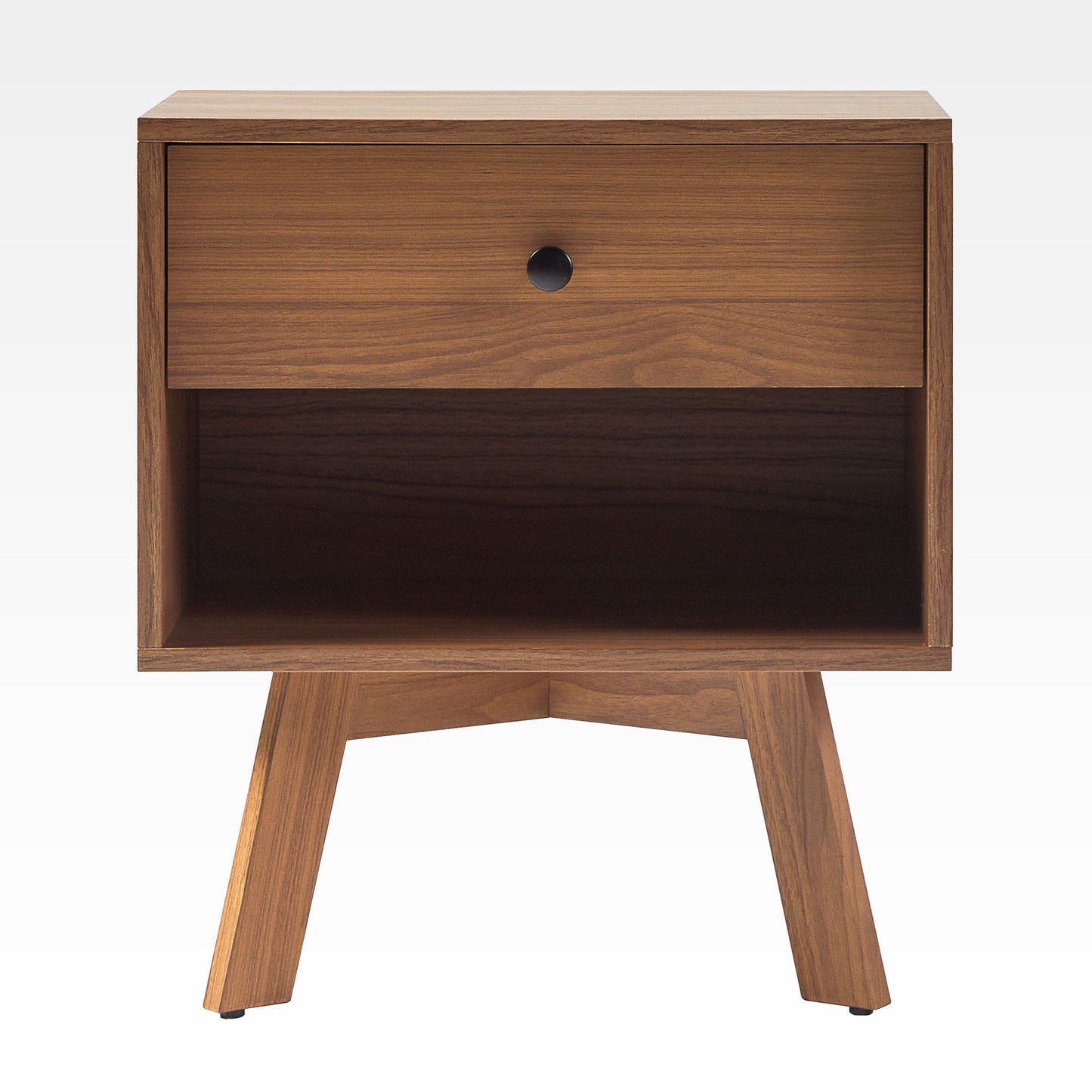 Mid-Century Modern Minimalist 1 Drawer Nightstand - Mocha