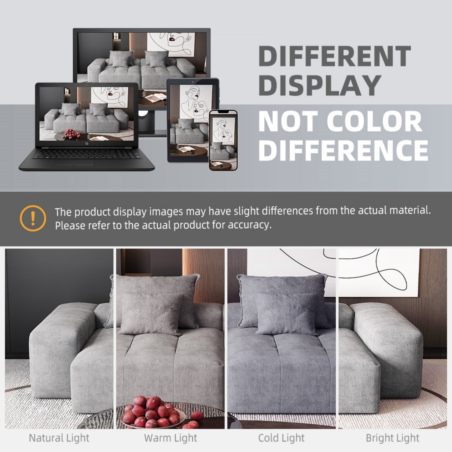 Modern Oversized Modular Sectional Sofa With 2 Chaise Lounge And 2 Armrest, Sparkling Chenille Fabric Soft Cushion Sofa With 4 Pillows, 4 Pieces Diy Combination Tufted Sofa, No Assembly Required - Gray