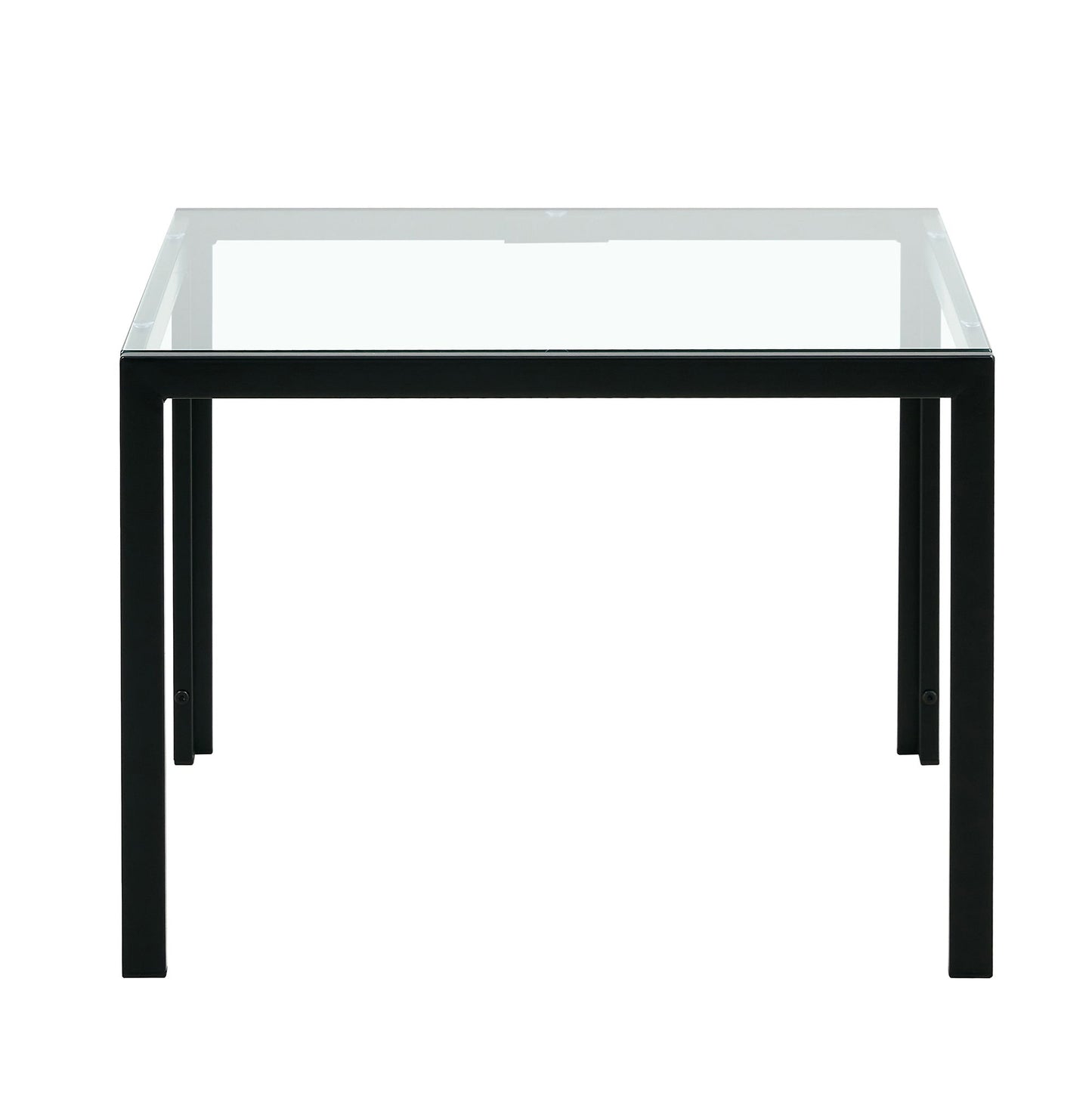 Coffee Table (Set of 2), Square Modern Table With Tempered Glass Finish For Living Room - Transparent / Black