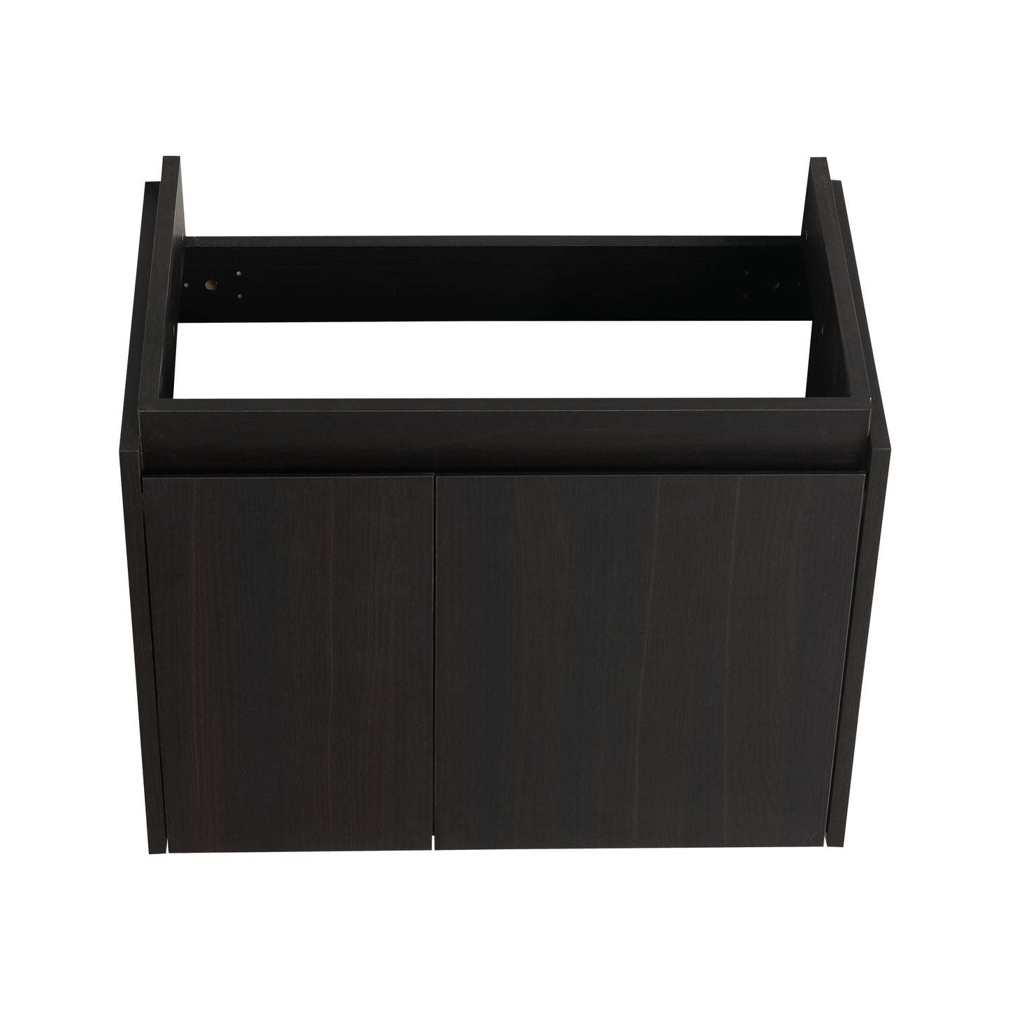 Modern 24" Bathroom Vanity With Ceramic Basin, Wall Mounted Sink Combo Cabinet - Black