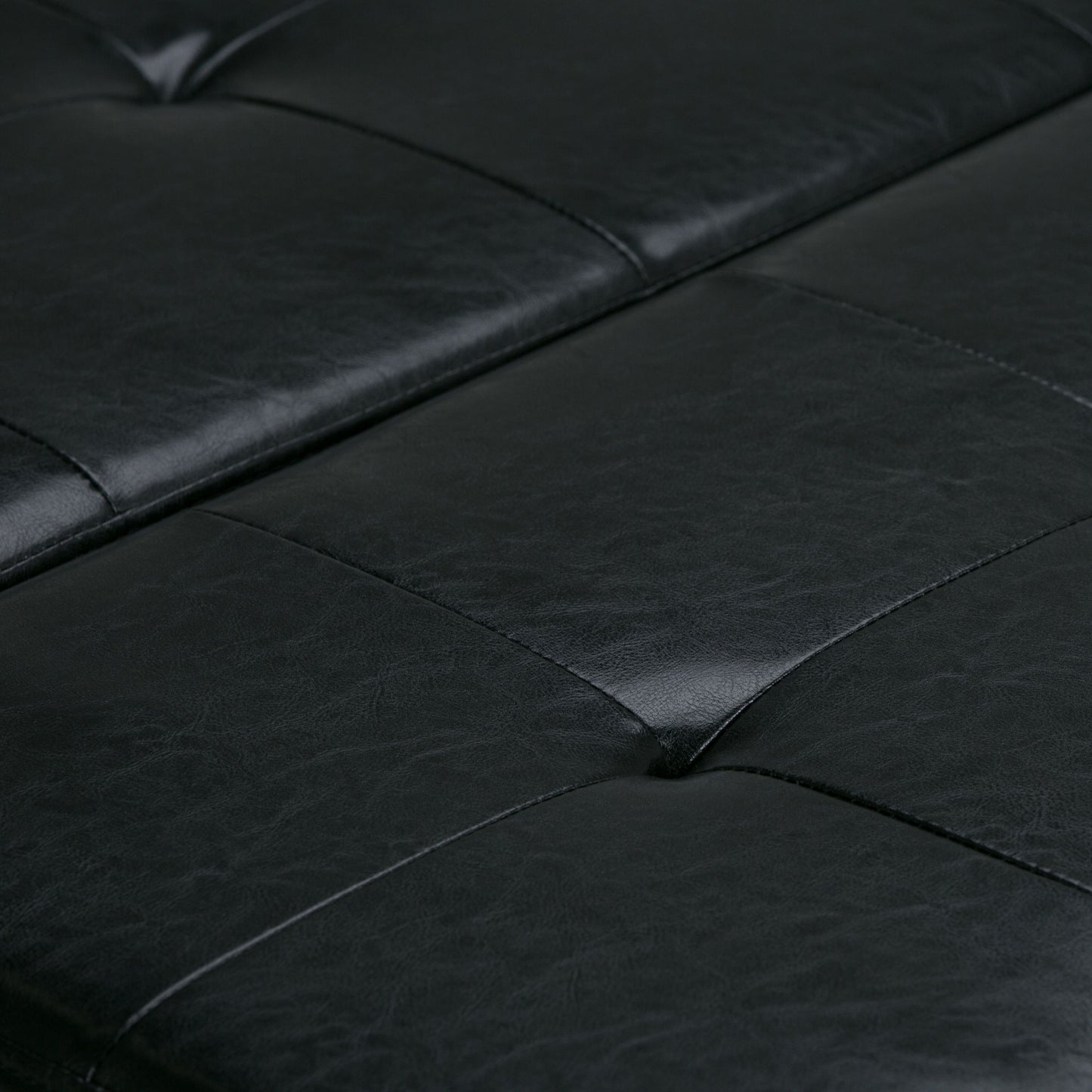 Dover - Square Coffee Table Storage Ottoman - Midnight Black