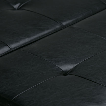 Dover - Square Coffee Table Storage Ottoman - Midnight Black