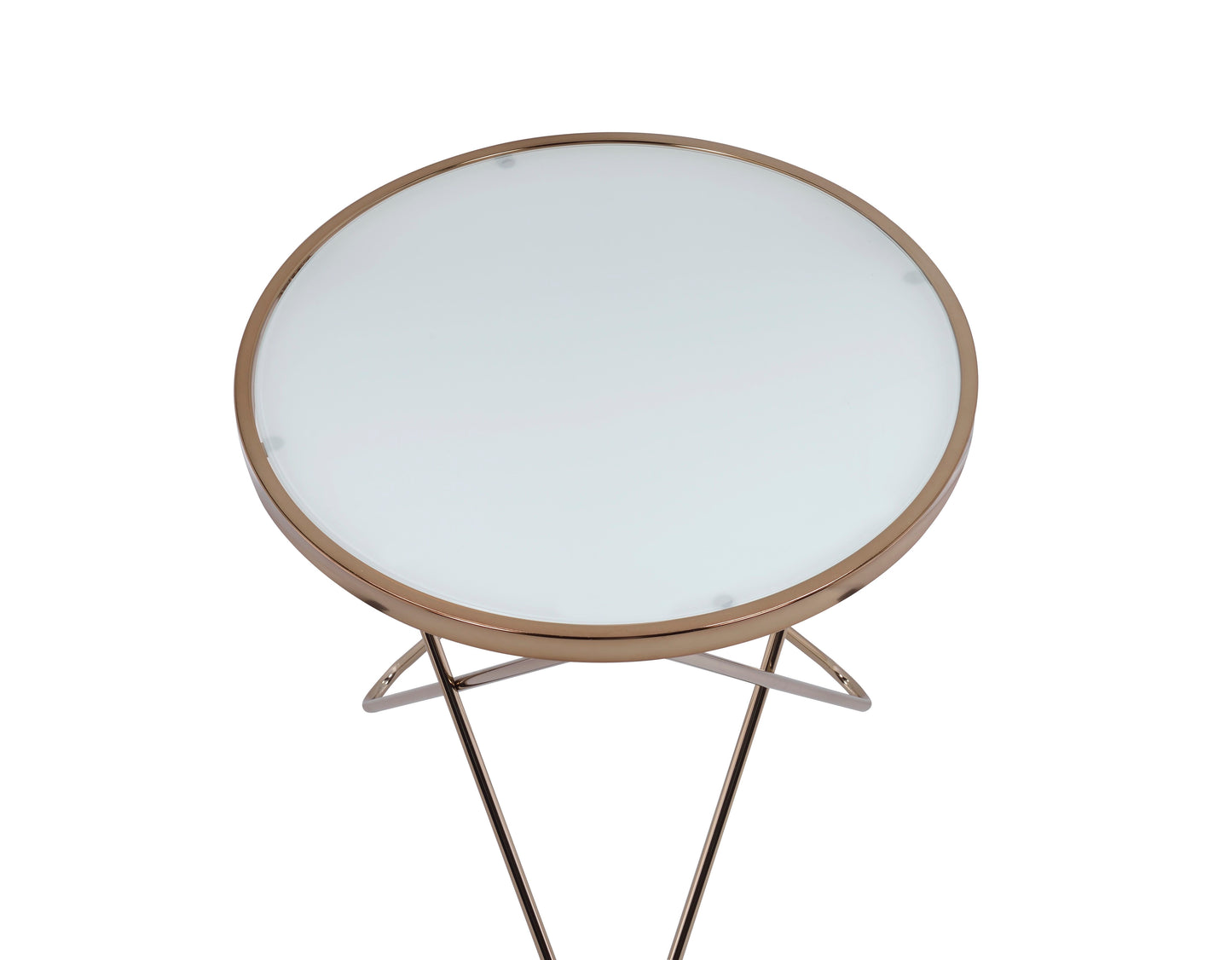 Valora - Glass Top End Table - Champagne