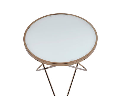 Valora - Glass Top End Table - Champagne
