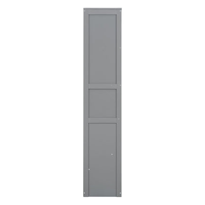 Queen Size Murphy Wall Bed With Shelves, Space Saving And Construction - Gray