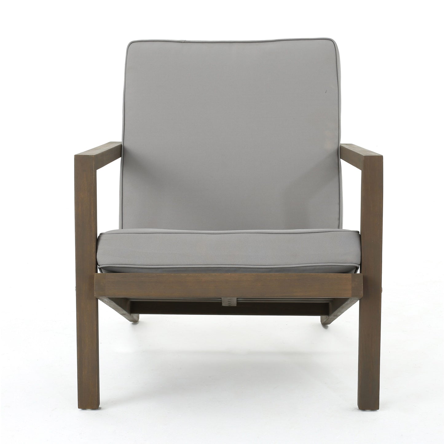 Celestaria - 3 Piece Outdoor Chat Set With Adirondack Chairs, Cushions And Side Table - Gray