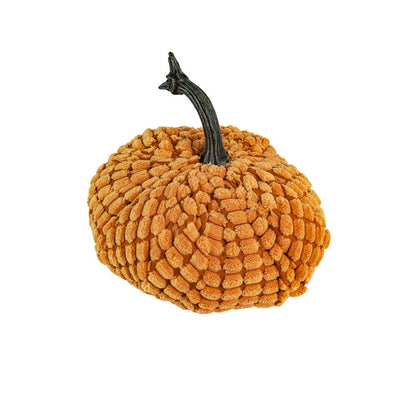Chenille Weighted Pumpkin Ornament Decor For Holiday Harvest Festival Fall Festival & Thanksgiving (Set of 2) - Orange