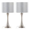 Lenuxe - Contemporary Table Lamp (Set of 2) - Nickel / Gray Sparkly / Silver Metallic Threading