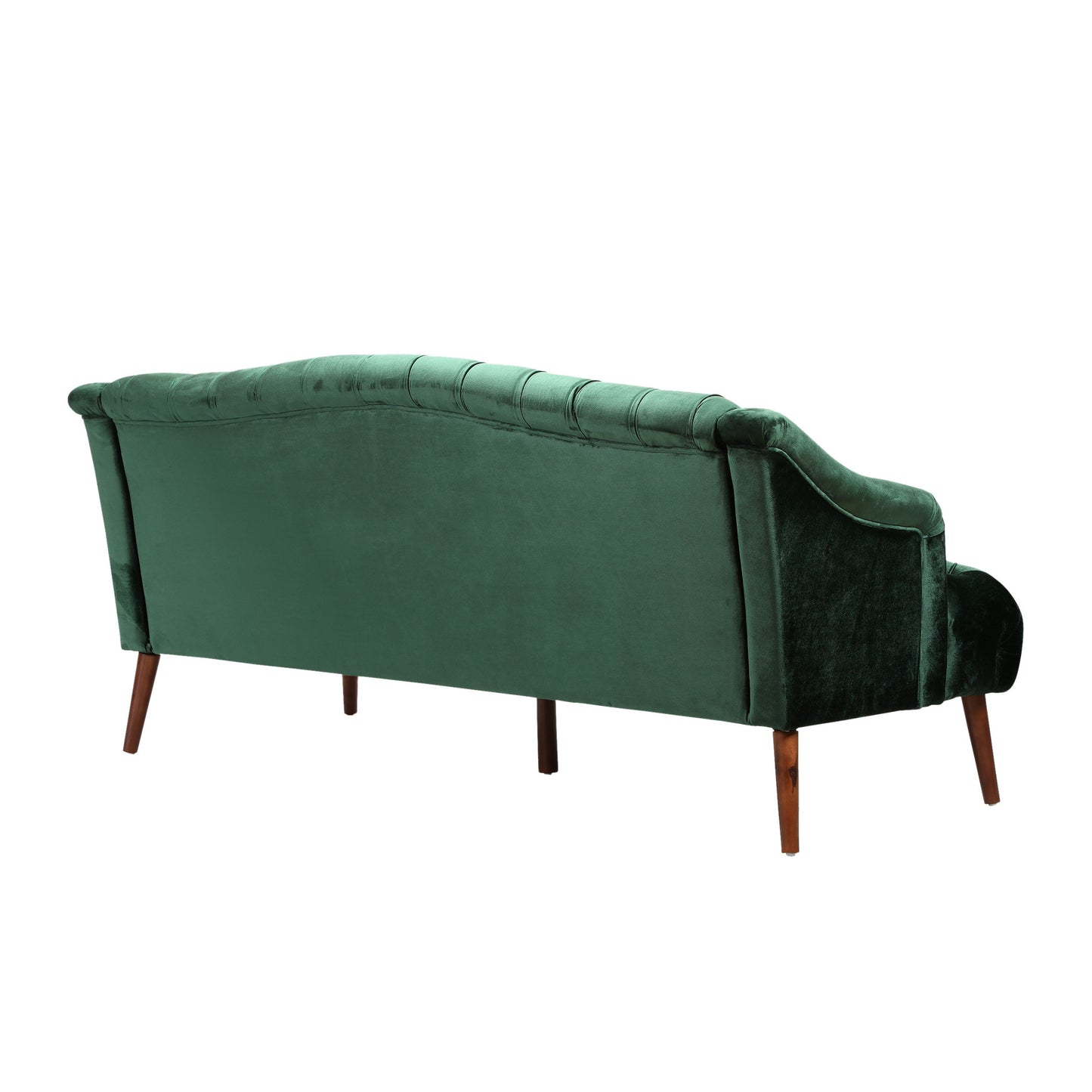 Comfy 3 Seat Sofa With Wooden Legs, For Living Room And Study - Emerald