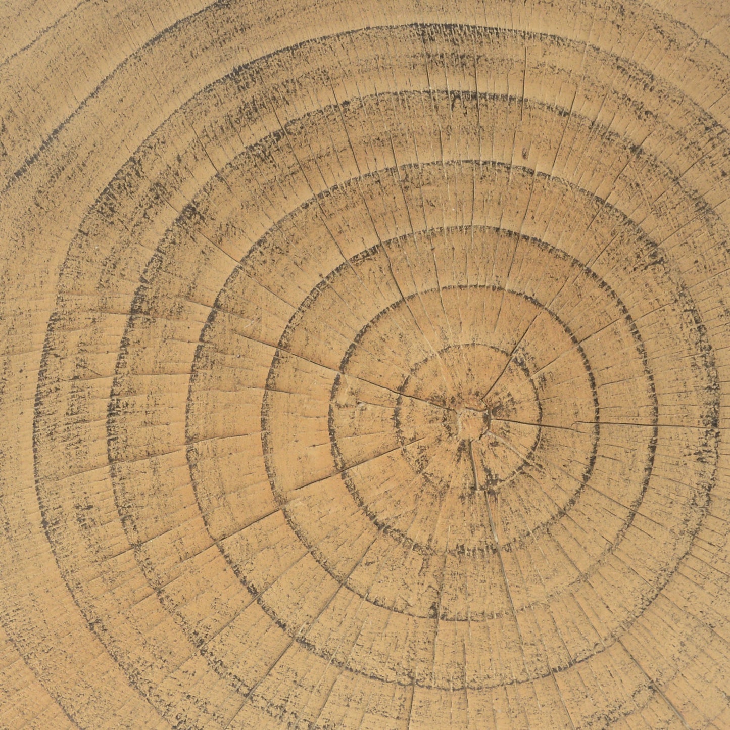 Mgo Hollow Side Table With Wood - Like Texture - Natural