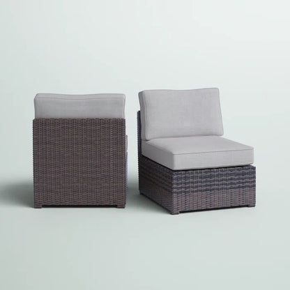 Armless - Patio Chair With Cushions (Set of 2) - Brown