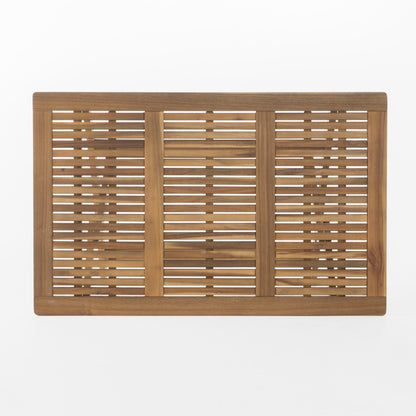 Blissique - Outdoor Foldable Wood Dining Table With Slat Design - Natural