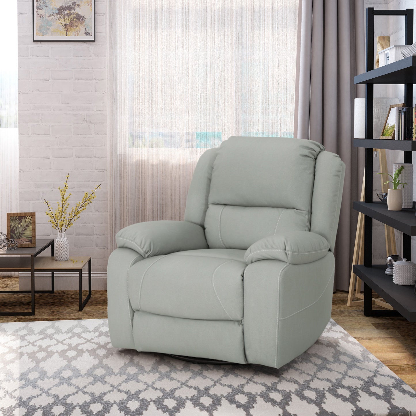 Wide Manual Swivel Standard Recliner - Light Gray