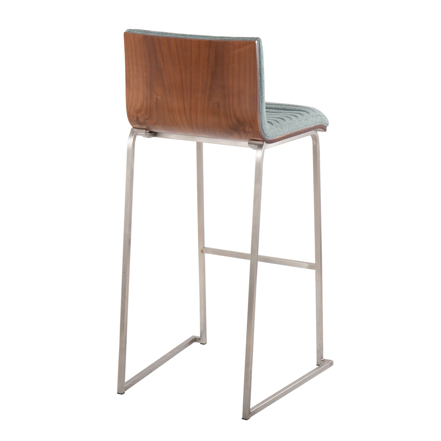 Mason Mara - Contemporary Fixed Height Barstool (Set of 2) - Walnut / Green