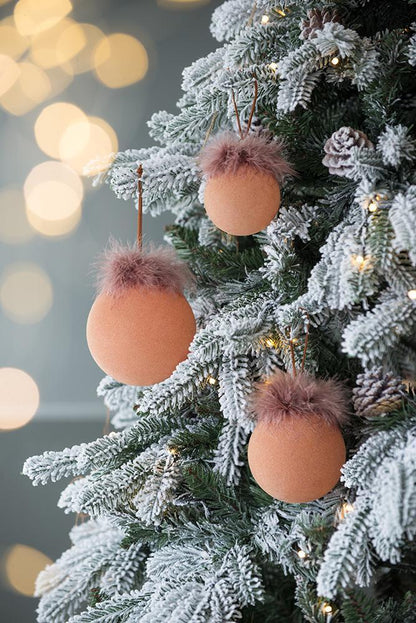 Christmas Ball Ornaments, Glass Decorative Hanging Ball Christmas Tree Ornaments For Holiday Party Decorations (Set of 6) - Brown
