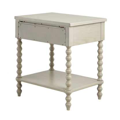Nightstand Table With Drawer And Shelf - Natural