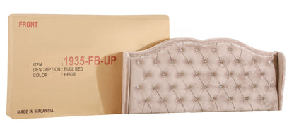 Queen Modern Upholstered Bed - Beige