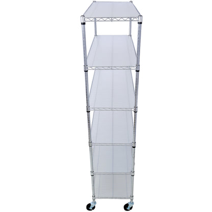 6 Tier 6000Lbs Capacity Nsf Metal Shelf Wire Shelving Unit, Heavy Duty Adjustable Storage Rack With Wheels & Shelf Liners For Commercial Grade Utility Steel Storage Rack - Chrome