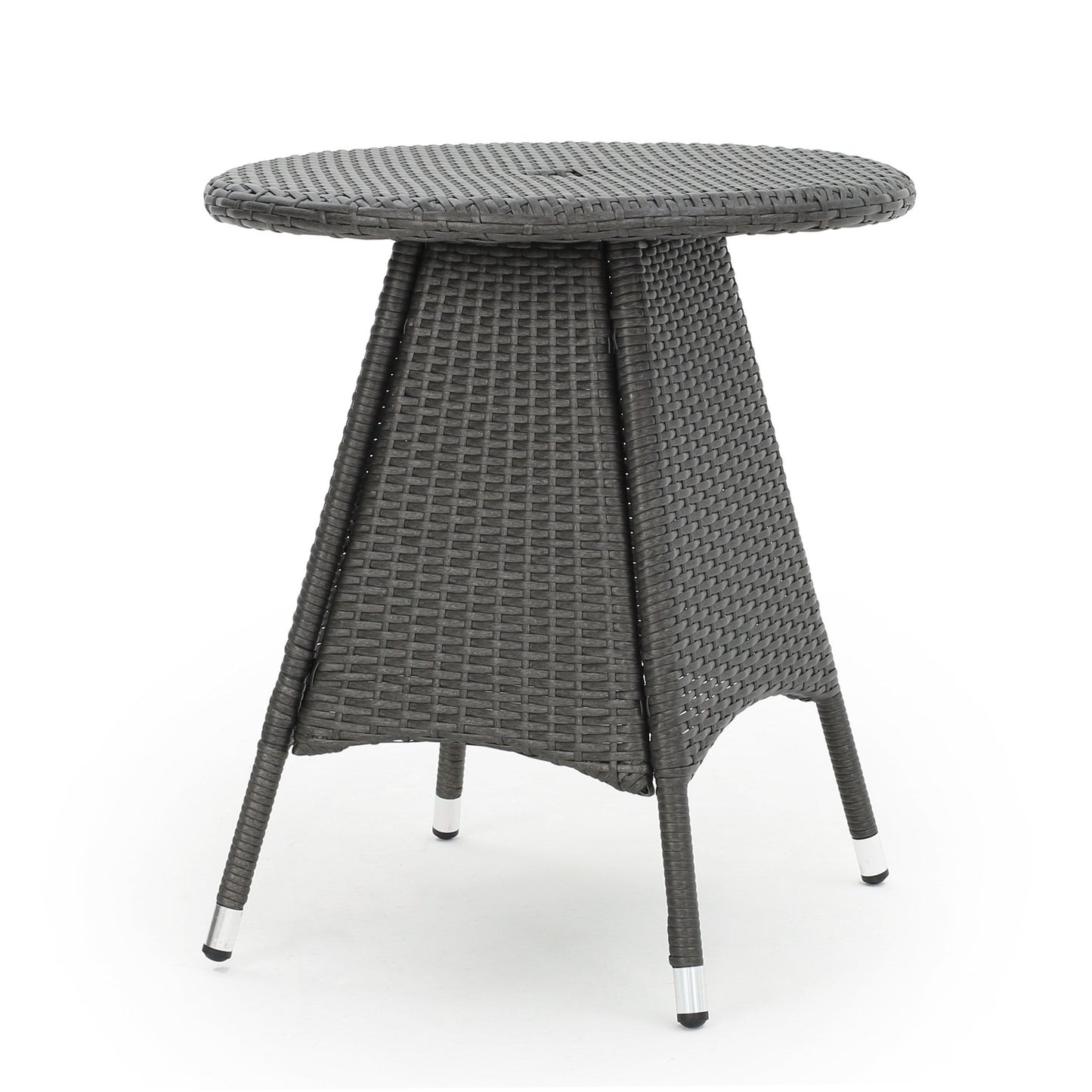 Outdoor Rattan Bistrotable With Surface Round - Gray