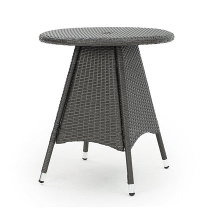 Outdoor Rattan Bistrotable With Surface Round - Gray