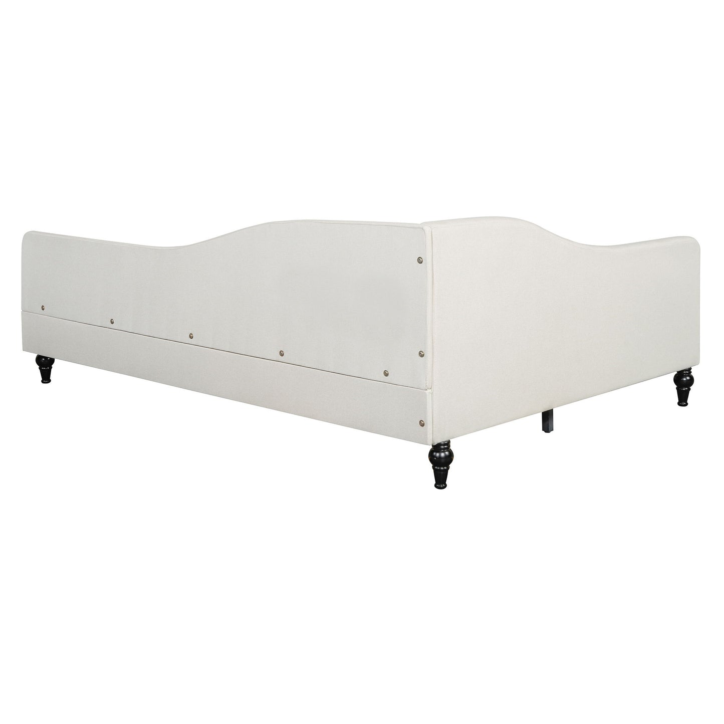 Full Size, Durable Construction Modern L Shaped Linen Daybed With Legs - Beige