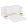 Full Size Murphy Bed With Drawers, Cabinets And USB Ports - White