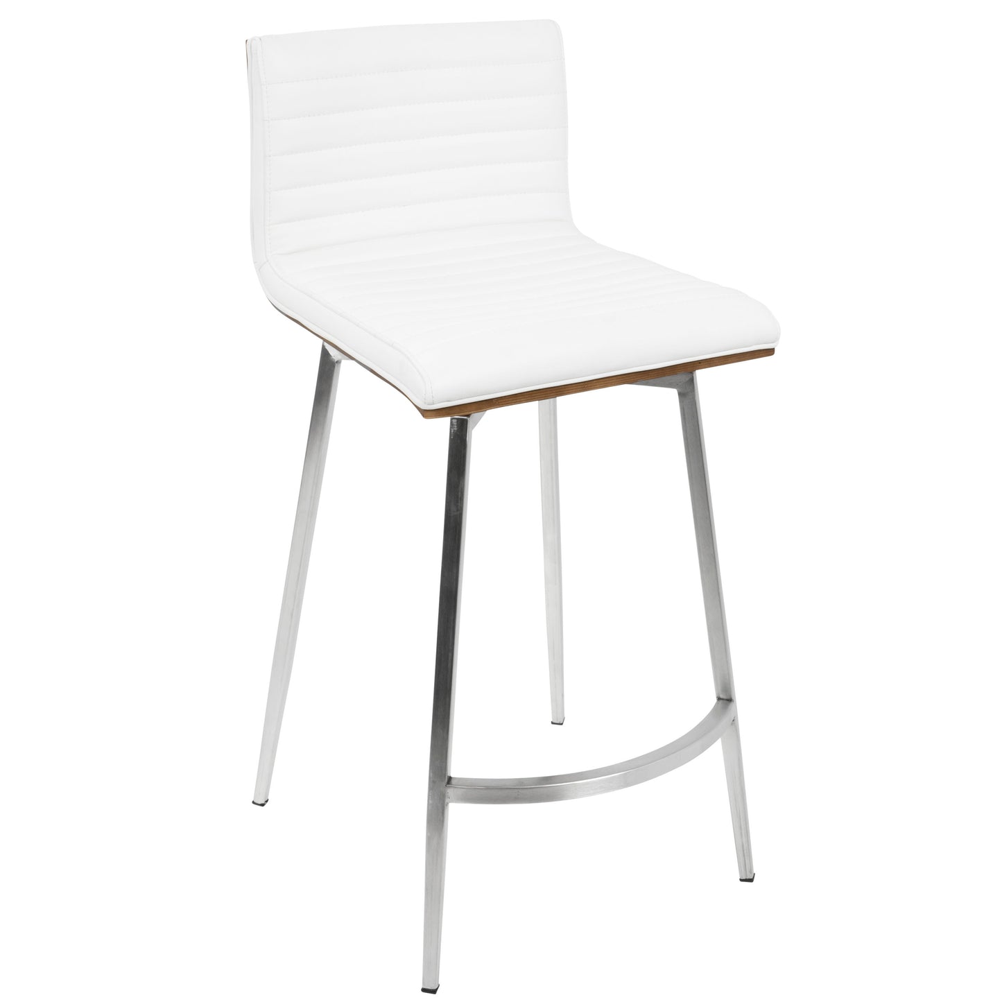 Mason - Contemporary Swivel Counter Stool (Set of 2) - Walnut / White
