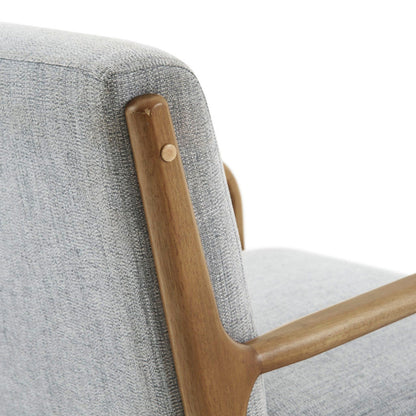 Lounge Chair Mid - Century Style Polyester Upholstered - Gray