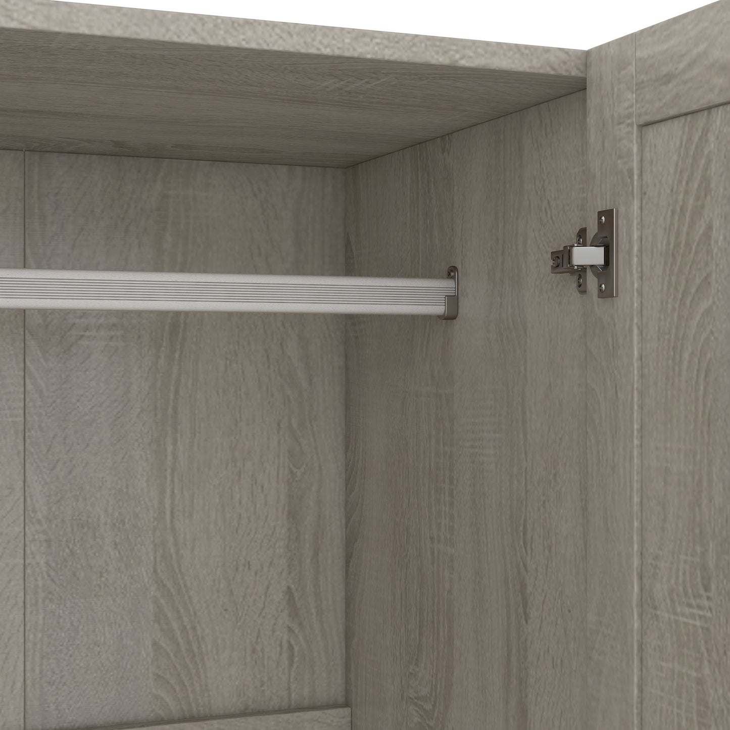 3 Door Shutter Wardrobe With Shelves - Gray