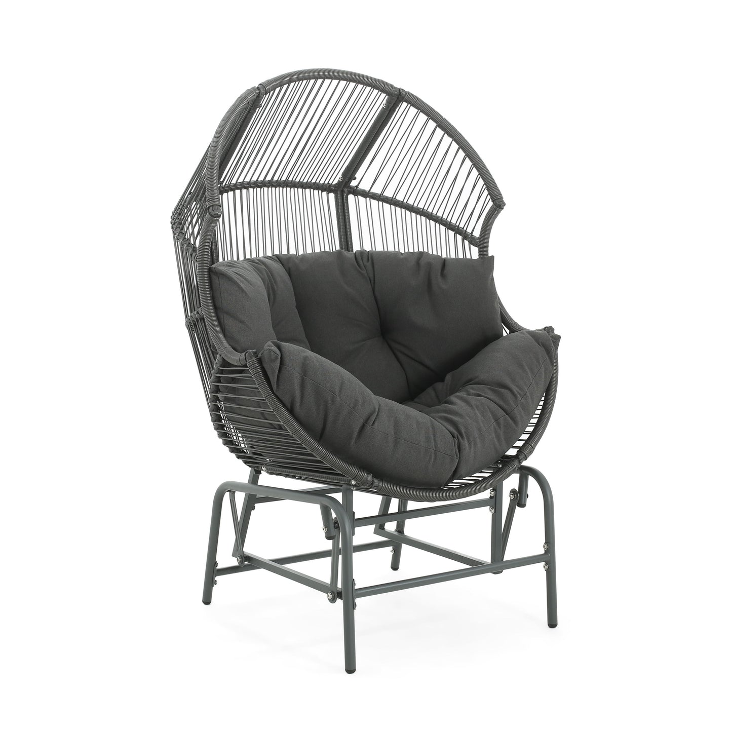 Palos - Outdoor Wicker Glider Chair - Dark Gray