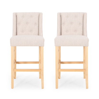 Ethereon - Fabric Tufted Counter Stool (Set of 2) - Beige
