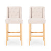 Ethereon - Fabric Tufted Counter Stool (Set of 2) - Beige