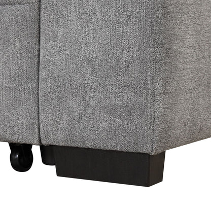 Sleeper Sofa Bed, 2 In 1 Pull Out Sofa Bed L Shape Couch With Storage Ottoman For Living Room, Bedroom Couch And Small Apartment - Gray