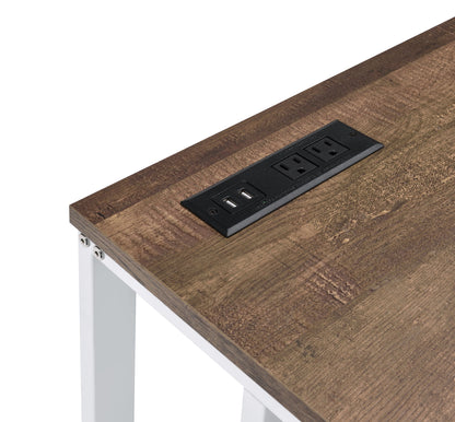 Tyrese - Writing Desk With USB - Walnut / White