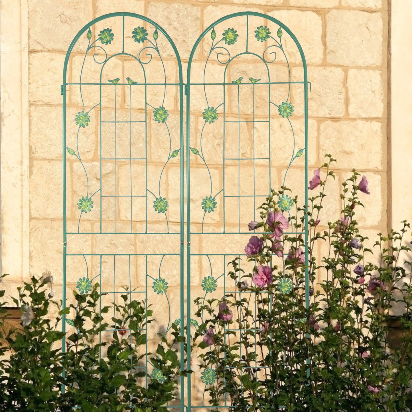 4 Pack Metal Garden Trellis Rustproof Trellis For Climbing Plants Outdoor Flower Support - Green