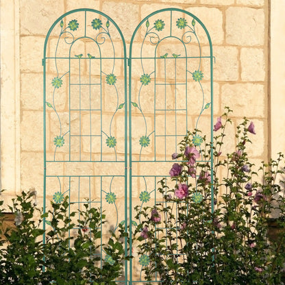 4 Pack Metal Garden Trellis Rustproof Trellis For Climbing Plants Outdoor Flower Support - Green