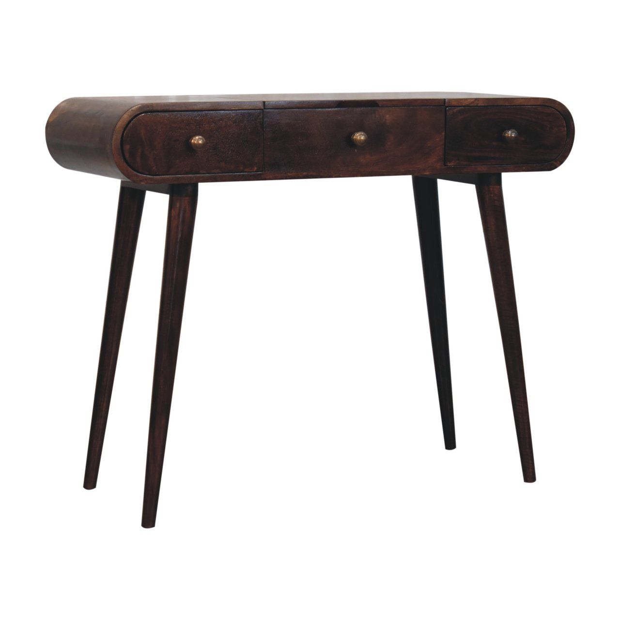 Dressing Table With Foldable Mirror - Walnut