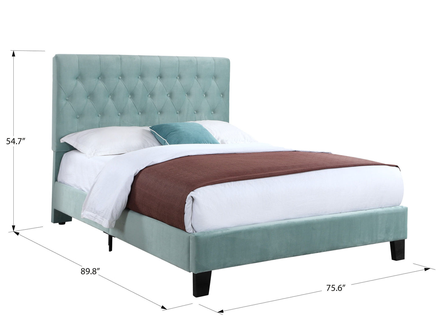 Luma - California King Upholstered Bed - Light Blue