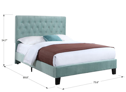 Luma - California King Upholstered Bed - Light Blue