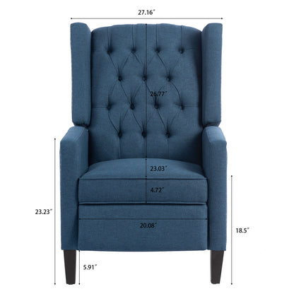 Manual Wing Chair Recliner - Blue