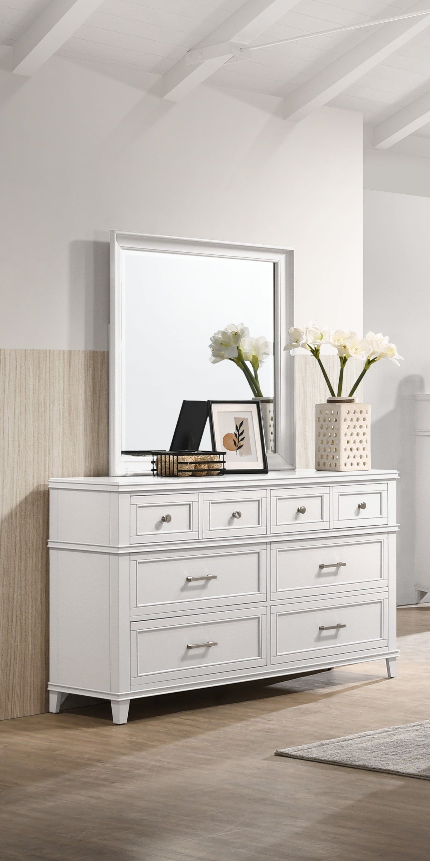 Square Mirror - White