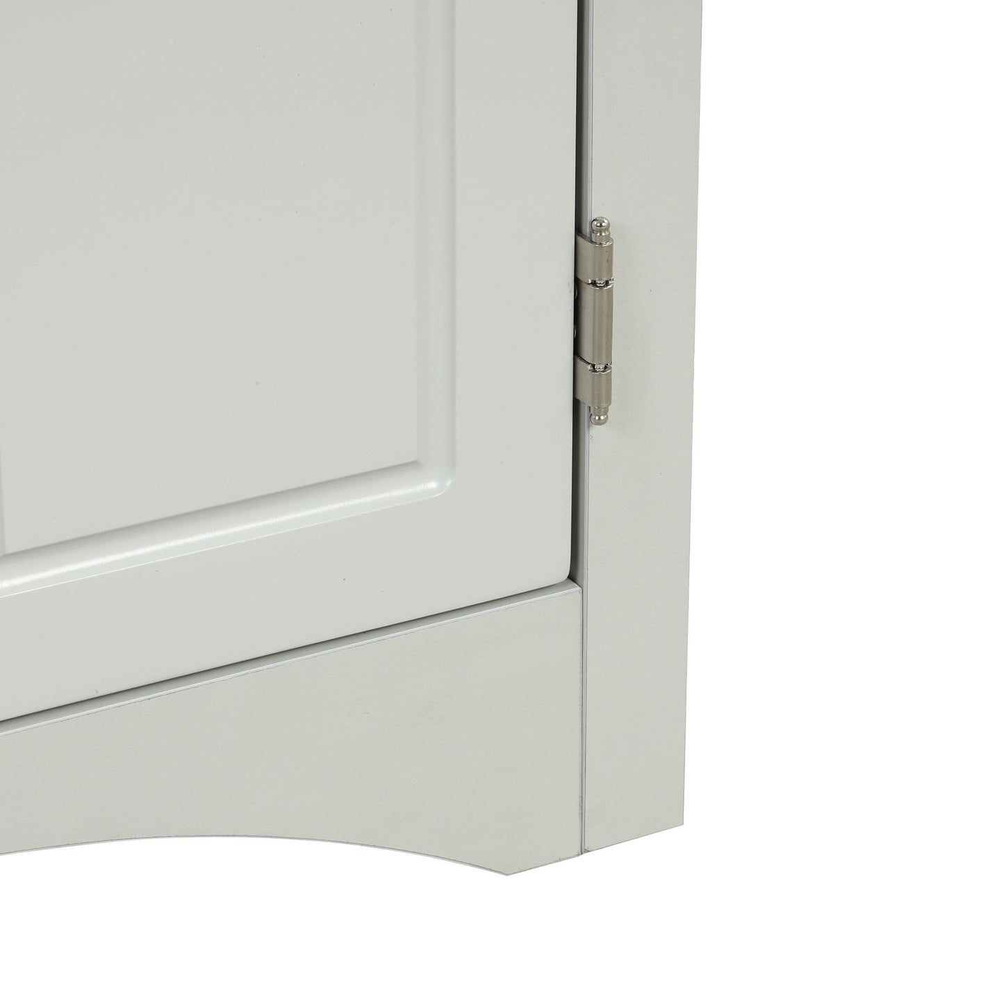 Triangle Bathroom Storage Cabinet With Adjustable Shelves, Freestanding Floor Cabinet For Home Kitchen - Gray