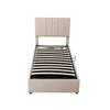 Twin Size Upholstered Platform Bed With A Hydraulic Storage System - Beige