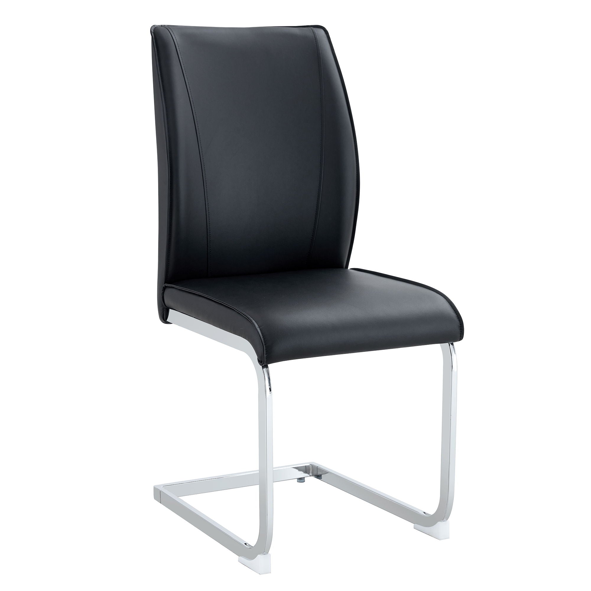 Luxurious And Minimalist Chair Covers, 2 High Elasticity Dining Chairs Metal Arched Legs - Black / Silver