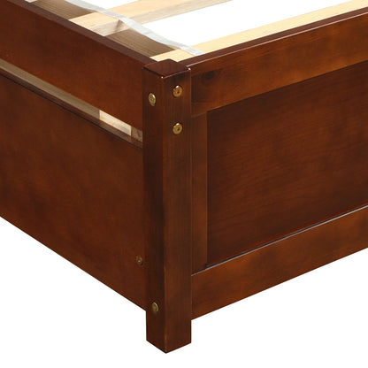 Twin Platform Storage Bed Frame With Two Drawers And Headboard - Walnut