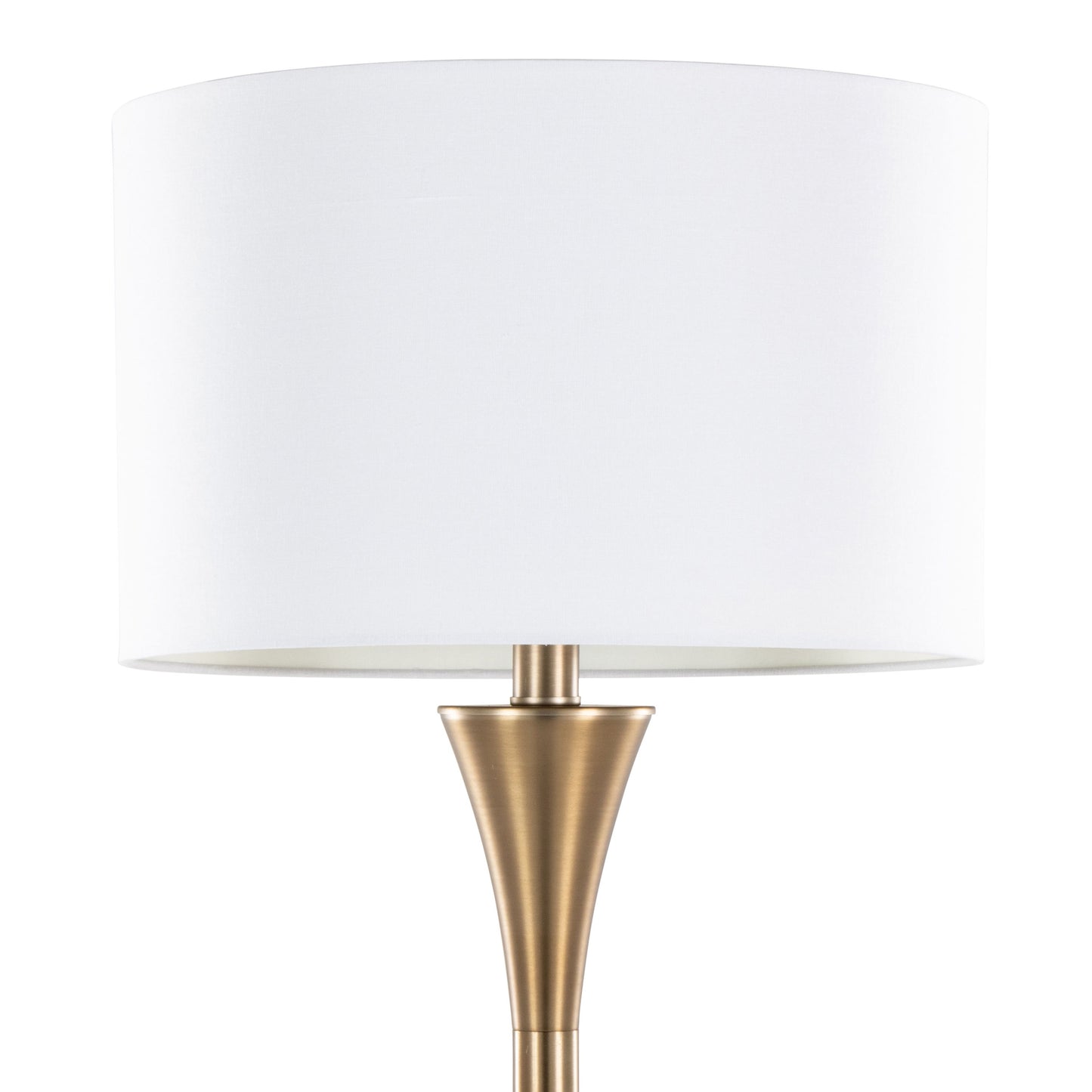Lenuxe - Contemporary Floor Lamp - Golden Bronze / White
